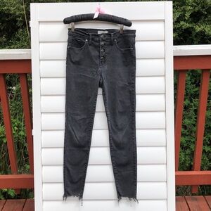 Madewell button up black skinny jeans size 30